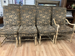 (8) Brown Upholstered Elephant Chairs